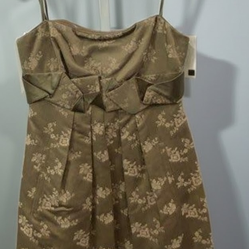 BCBGMaxAzria Olive Green Floral Mini Dress